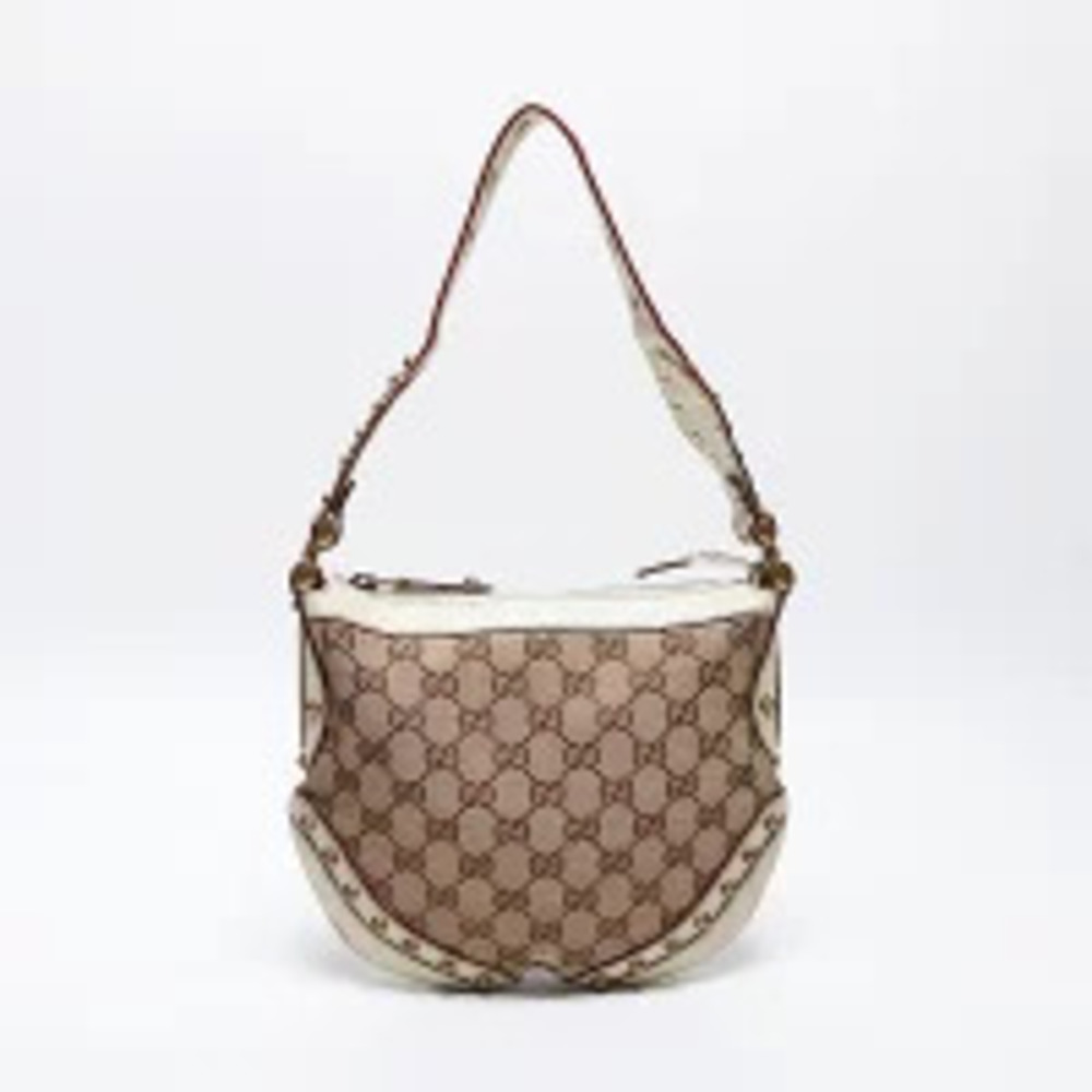 Gucci Canvas monogram Bag Studded Pelham Hobo brown GG